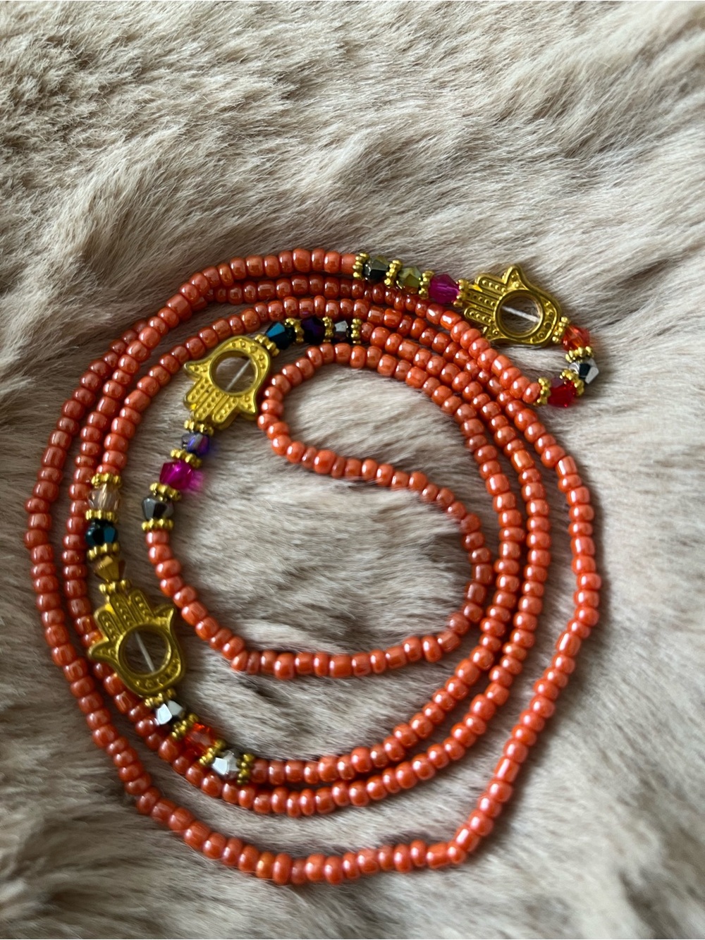 Hamsa Seed Bead Belly Chain/Necklace/Bracelet